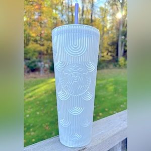 Starbucks Pearl White Siren Scales Tumbler Cold Cup 24oz